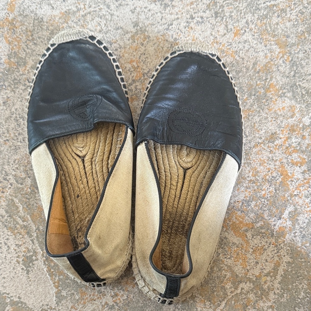 Gucci Black and Tan Espadrilles